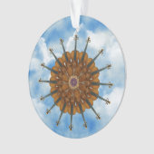 Violin Sunflower in Blue Sky met wolken Ornament (voorkant)