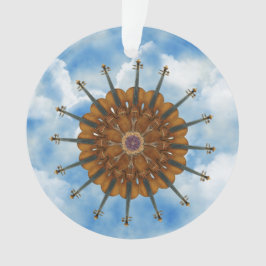 Violin Sunflower in Blue Sky met wolken Ornament
