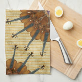 Violin Sunflower Theedoek (Quarter Fold)