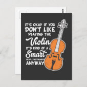 Violin T-Shirt - Funny Smart Violinist Play Briefkaart (Voorkant / Achterkant)