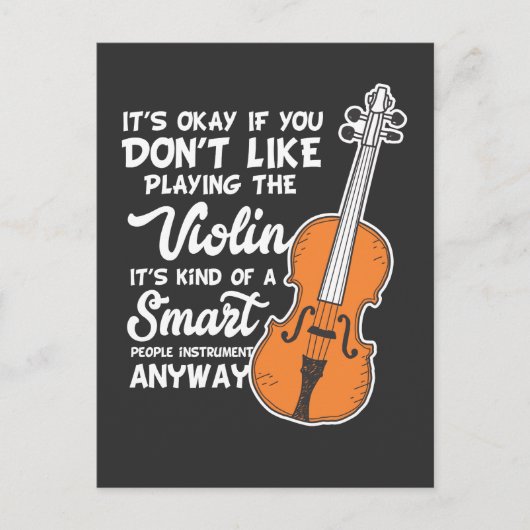 Violin T-Shirt - Funny Smart Violinist Play Briefkaart (Voorkant)