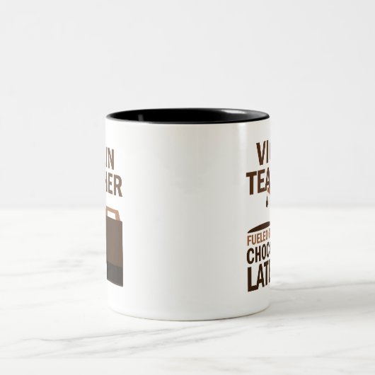 Violin Teacher (Funny) Chocolate Tweekleurige Koffiemok (Center)