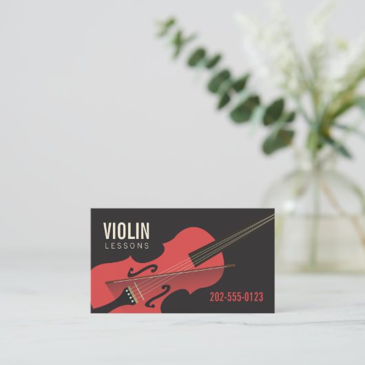Violin Teacher Music Lessons Visitekaartje (Staand voorkant)