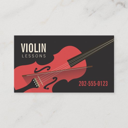 Violin Teacher Music Lessons Visitekaartje (Voorkant)