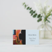 Violin Teacher Music Performer Blue Visitekaartje (Staand voorkant)