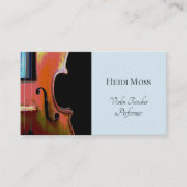Violin Teacher Music Performer Blue Visitekaartje (Voorkant)