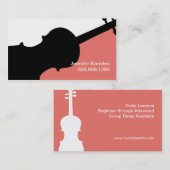 Violin Teacher Player Music Studio Musician Visitekaartje (Voorkant / Achterkant)