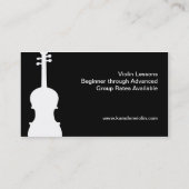 Violin Teacher Player Music Studio Musician Visitekaartje (Achterkant)
