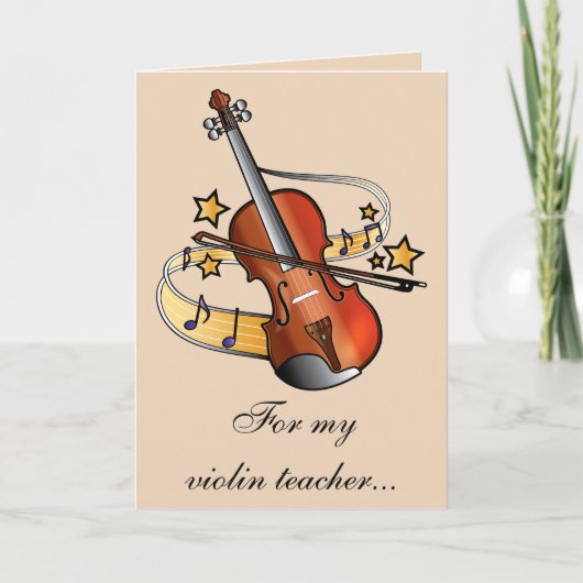 Violin Teacher Thank You Bedankkaart (Voorkant)