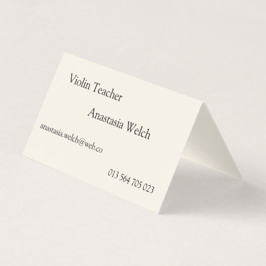 Violin Teacher Visitekaartje (Achterkant)