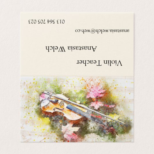 Violin Teacher Visitekaartje (Buitenkant ongevouwen)