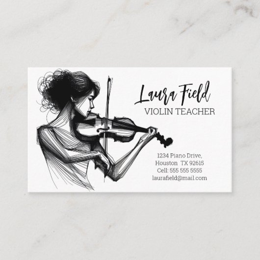 Violin Teacher Visitekaartje (Voorkant)