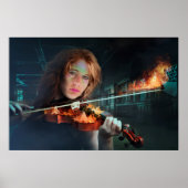 Violin tegen brand poster (Voorkant)