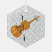 Violin tekening glas ornament (Voorkant)