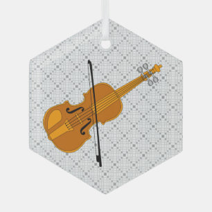 Violin tekening glas ornament