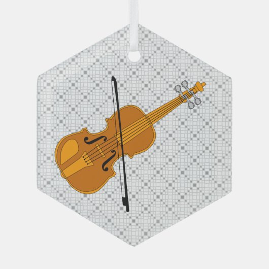 Violin tekening glas ornament (Voorkant)