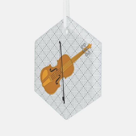 Violin tekening glas ornament (Voorkant links)