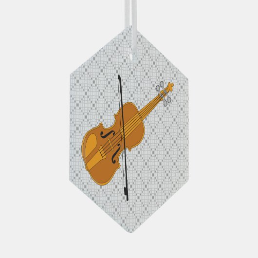Violin tekening glas ornament (Voorkant Rechts)