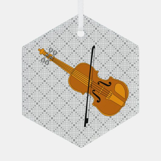 Violin tekening glas ornament (Achterkant)