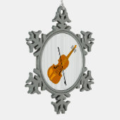 Violin tekening tin sneeuwvlok ornament (Links)