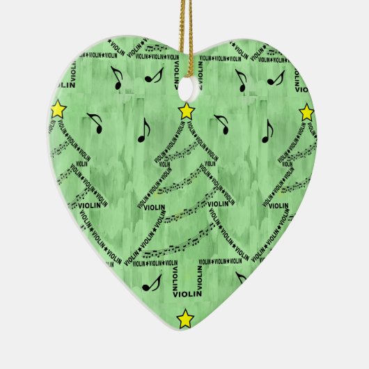Violin Text met kerstboom Keramisch Ornament (Rechts)