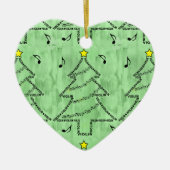 Violin Text met kerstboom Keramisch Ornament (Voorkant)