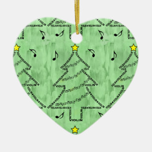 Violin Text met kerstboom Keramisch Ornament