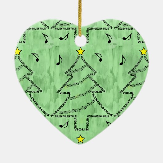 Violin Text met kerstboom Keramisch Ornament (Achterkant)