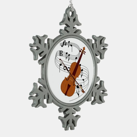 Violin Tin Sneeuwvlok Ornament (Links)