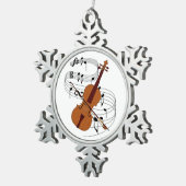 Violin Tin Sneeuwvlok Ornament (Rechts)