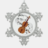 Violin Tin Sneeuwvlok Ornament (Voorkant)