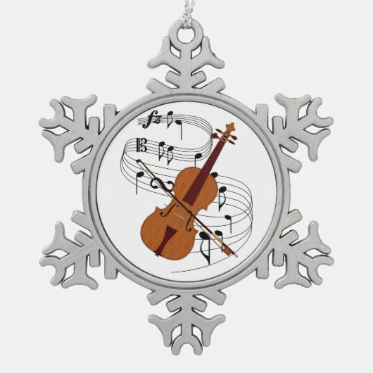 Violin Tin Sneeuwvlok Ornament (Voorkant)