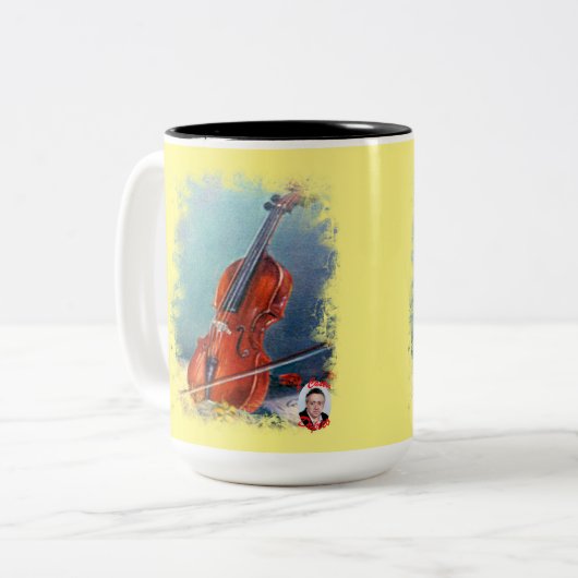 Violín Tweekleurige Koffiemok (Voorkant links)