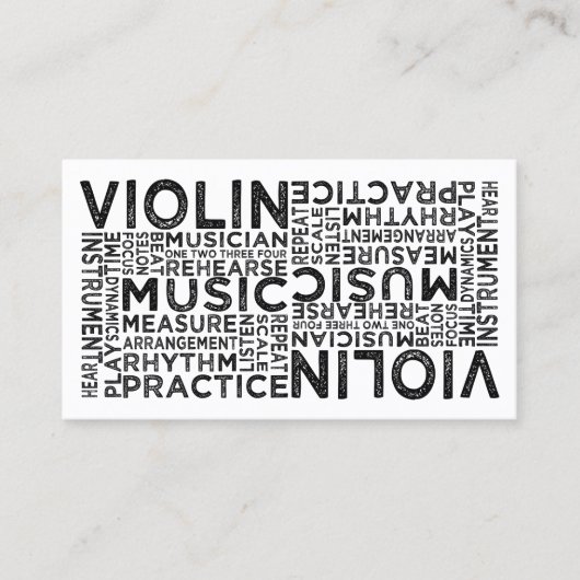 Violin Typografie Visitekaartje (Voorkant)