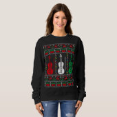 Violin Ugly KerstSweater Violinist Xmas Famil Trui (Voorkant volledig)