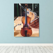 Violin, van Stradivari, Cremona, 1699 (foto); Canvas Afdruk (Insitu (Houten vloer))