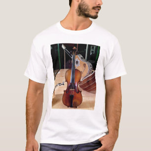 Violin, van Stradivari, Cremona, 1699 (foto); T-shirt