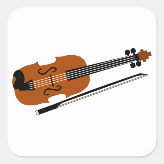 Violin Vierkante Sticker (Voorkant)