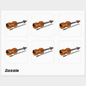 Violin Vierkante Sticker (Vel)