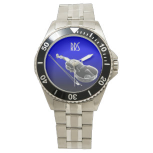 Violin Viola Cello - Gepersonaliseerde monogram ca Horloge