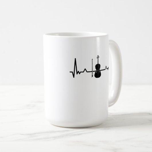 Violin Viola Cello Heartbeat Funny Gifts Koffiemok (Voorkant rechts)