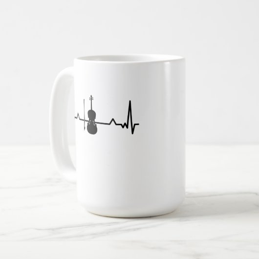 Violin Viola Cello Heartbeat Funny Gifts Koffiemok (Voorkant links)