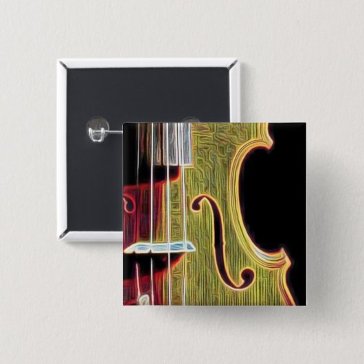 Violin, Viola, Cello? Vierkante Button 5,1 Cm (Voorkant /achterkant)