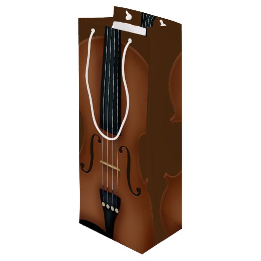 Violin Viola Detail klassieke muziek Wijn Cadeautas (Achterkant Gekanteld)