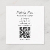 Violin Viola Music Lessons QR code Black White Vierkante Visitekaartje (Achterkant)