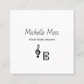 Violin Viola Music Lessons QR code Musical Vierkante Visitekaartje (Voorkant)