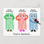 Violin & Viola Overweging / concertuitnodigingen Uitnodiging Briefkaart (Voorkant)