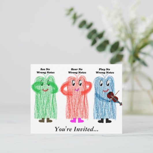 Violin & Viola Overweging / concertuitnodigingen Uitnodiging Briefkaart (Staand voorkant)