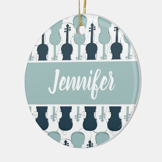 Violin Viola Player Musician Gift Personalized Keramisch Ornament (Links)