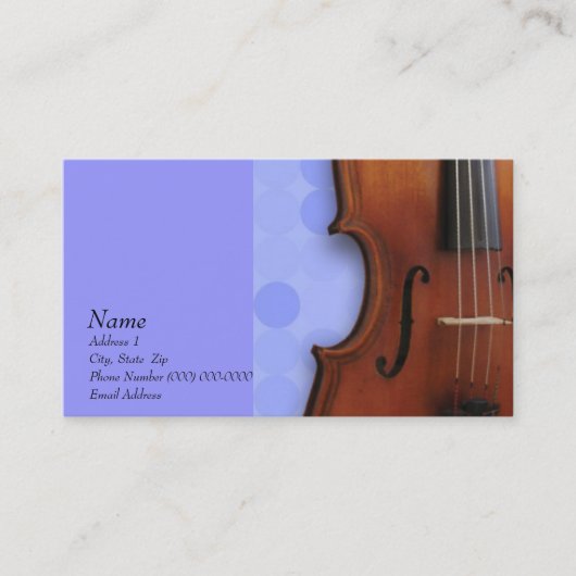 Violin Viola Visitekaartje voor de Violin Site (Voorkant)